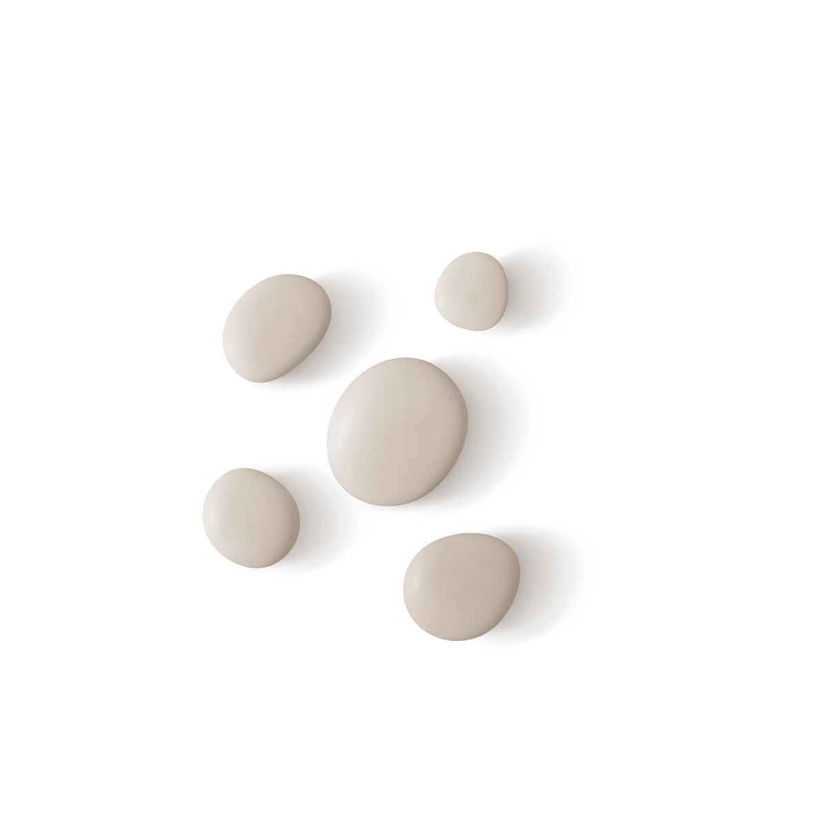 HOOKS Set of 5 | round | sand-grey