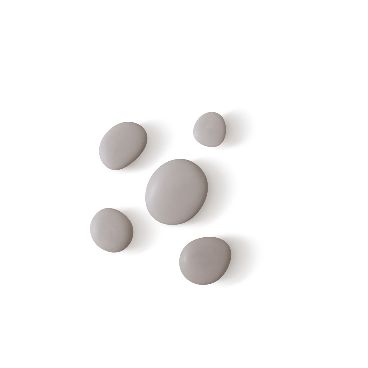 HOOKS Set of 5 | round | stone-grey