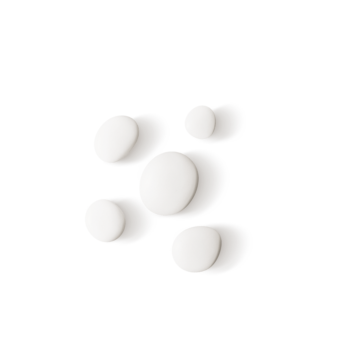 HOOKS Set of 5 | round | white
